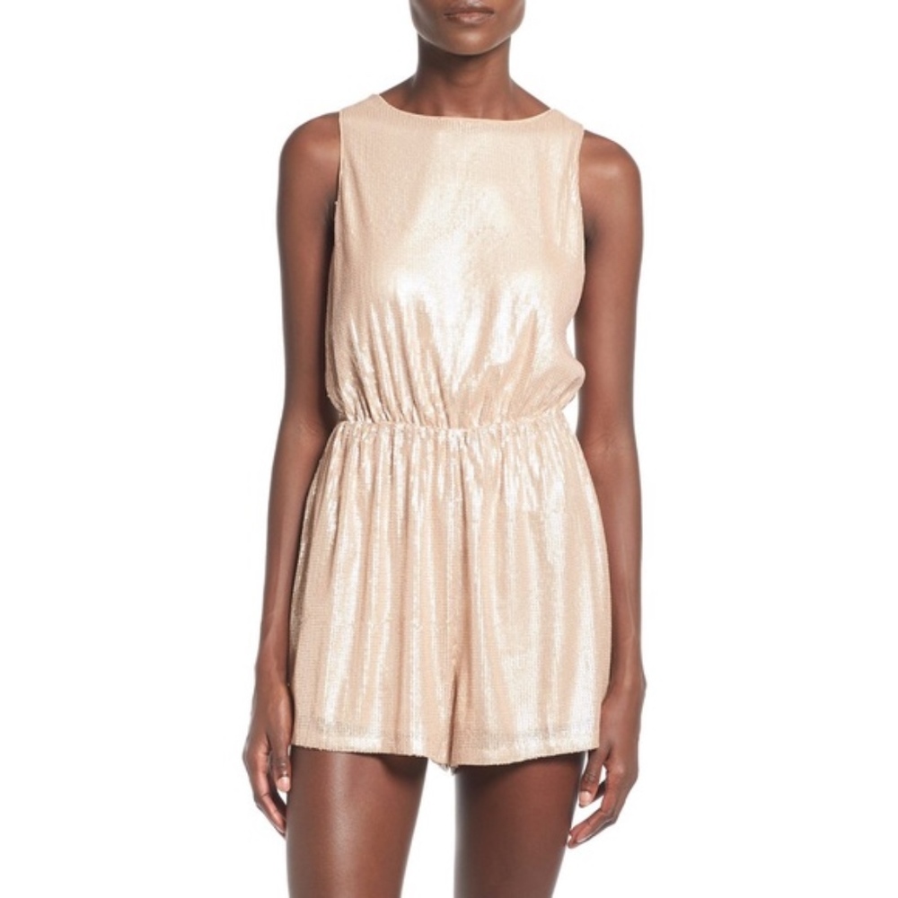 ASTR Champagne Sequin Romper, Elegant Romper